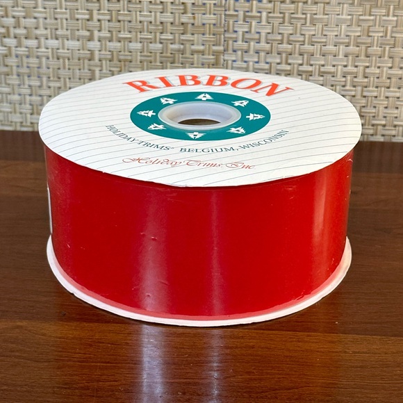 🎄🌟HP🌟VTG NIP Christmas Holiday Wide Red Velvet Ribbon 2.75" Wide x 75 Yards - Picture 4 of 7